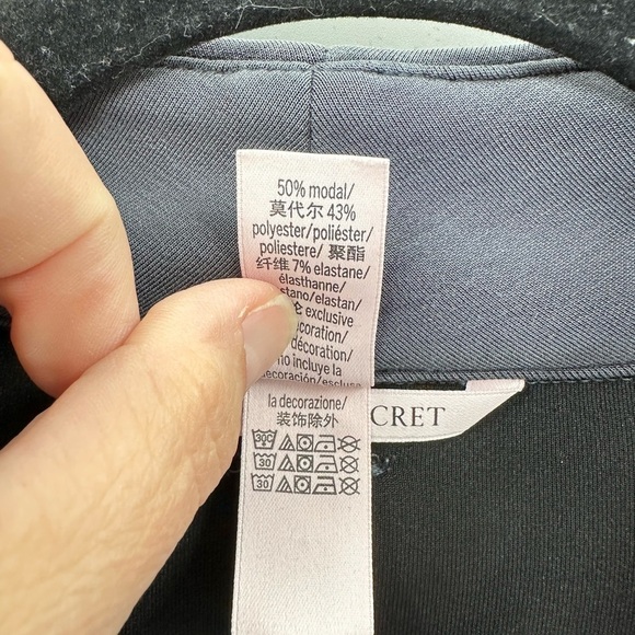 VICTORIA SECRET Grey .5 zip woman soft oversized lightweight scuba sweatshirt XL - Picture 8 of 12